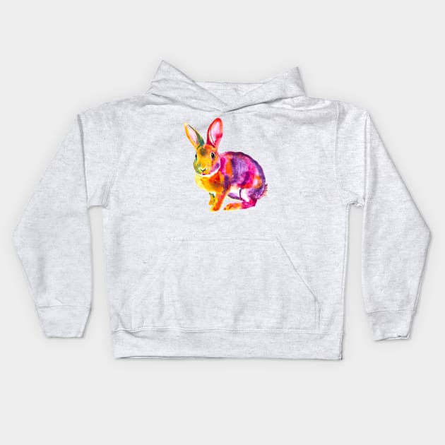 Rainbow Cute Rabbit Kids Hoodie by beaugeste2280@yahoo.com